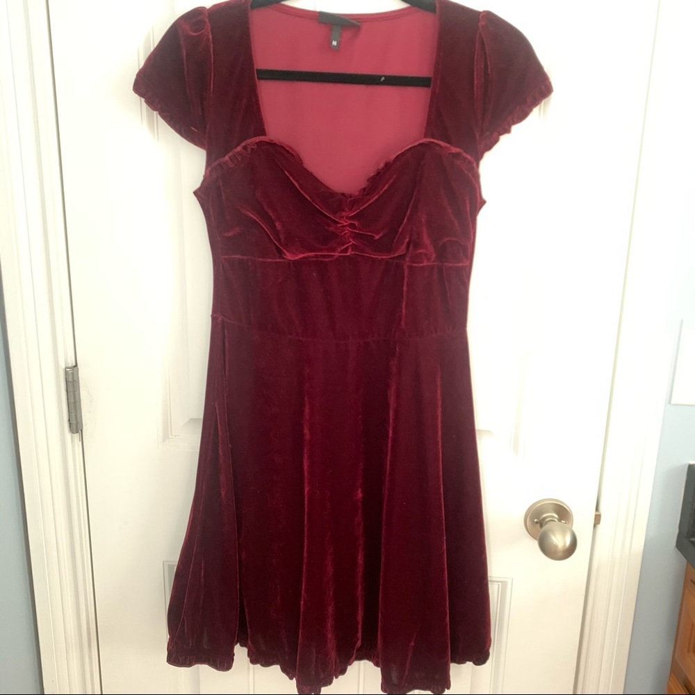 Red velvet dress